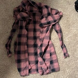Children’s Place pink and black ruffle flannel